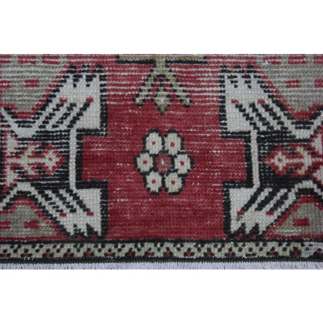 1980s Traditional Red Old Doormat Rug For Sale - Image 9 of 12