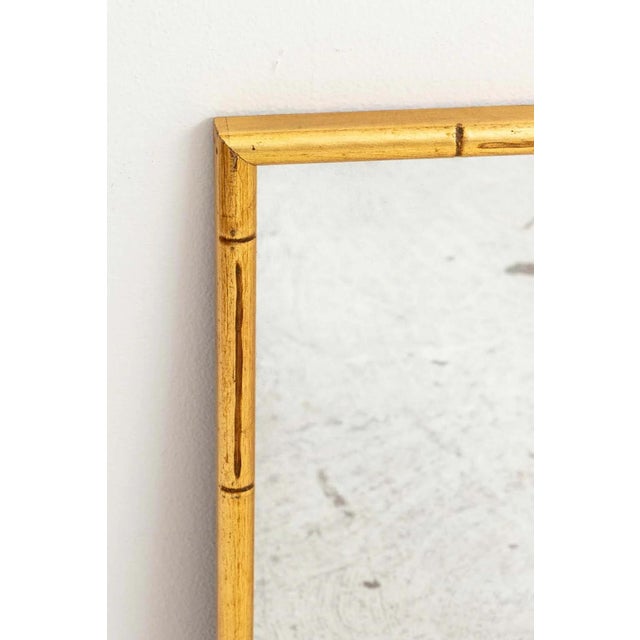 Pair Gilt Faux Bamboo Distressed Mirrors For Sale In New York - Image 6 of 6