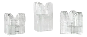 Glass Textured Ice Effect Candleholders from Kosta Boda, Sweden, Set of 3