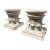 Pair of White Cast Iron Corinthian Column Planters, 22” Diameter For Sale