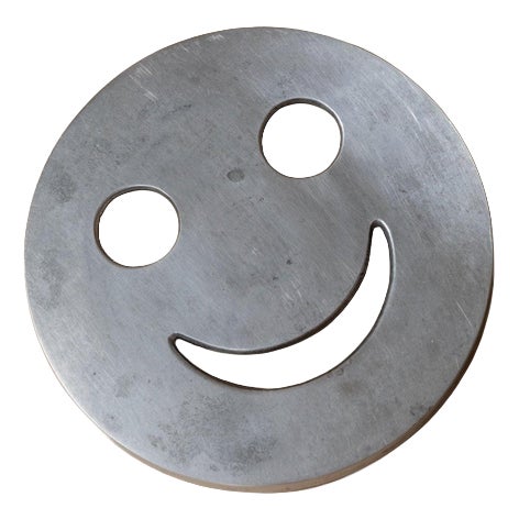 Vintage Metal Smiley-Face Shape Coaster, Italy, 1980s For Sale