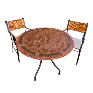 Unique Vintage Iron Bistro Patio Set For Sale