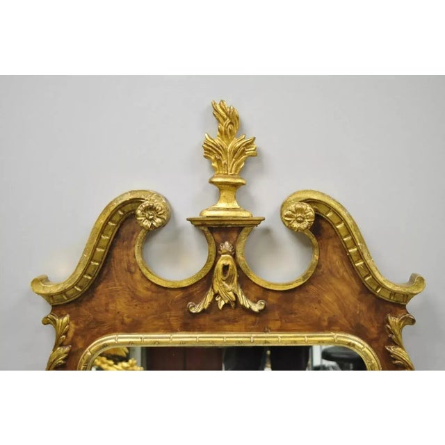 Vintage Decorative Crafts Inc American Federal Carved Wood Gold Gilt Wall Mirror. Item features gold gilt and brown...