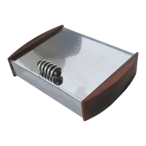 Vintage 40s Chrome and Teak Desk Box