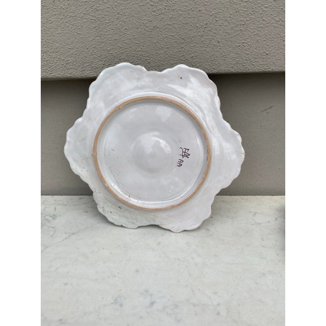 1940s French Faience Oyster Plate Moustiers Style, Circa 1940 For Sale - Image 5 of 5