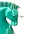 1960s Pair of Art Deco Style Turquoise Ceramic Horse Bookends, 10” Sculptural Figures For Sale - Image 5 of 12