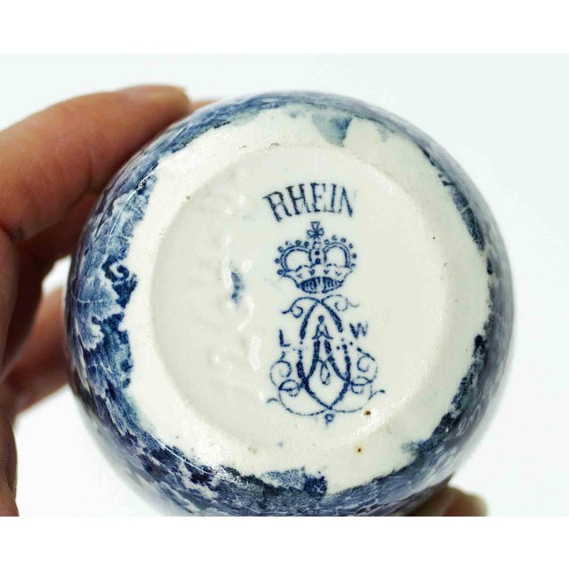 Ceramic Blue Vase by Franz Anton Mehlem, 19th Century For Sale - Image 5 of 6