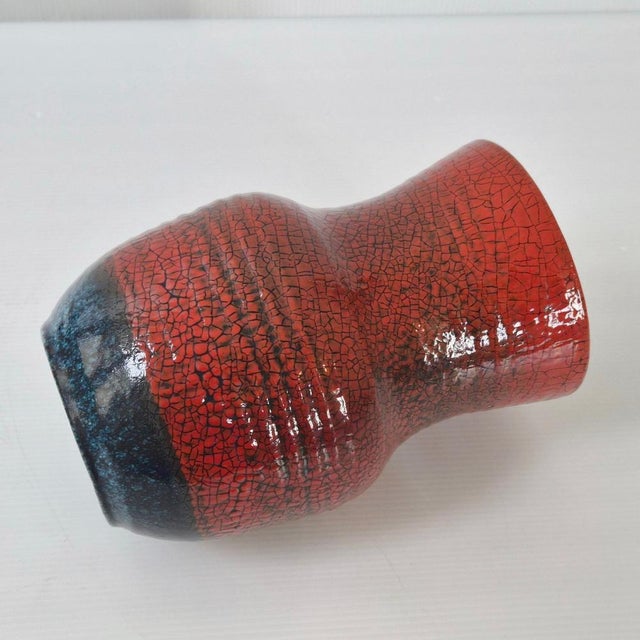 Vintage Crackle Glaze Ceramic Vase from Accolay, 1960s For Sale - Image 12 of 14