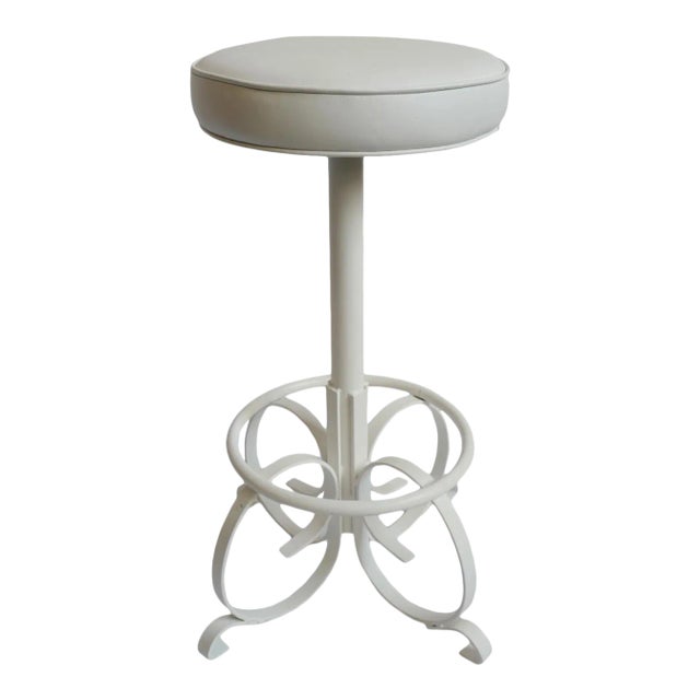 Vintage White Twist Bar Stool For Sale