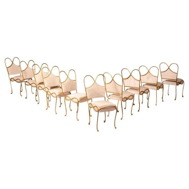 Art Deco French Wrought Iron Chairs, 1940, Set of 10 For Sale - Image 13 of 13