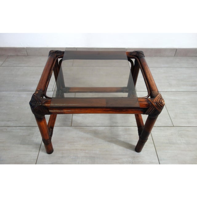 Vintage Rattan Nesting Tables, 1960s, Set of 3 For Sale - Image 9 of 17