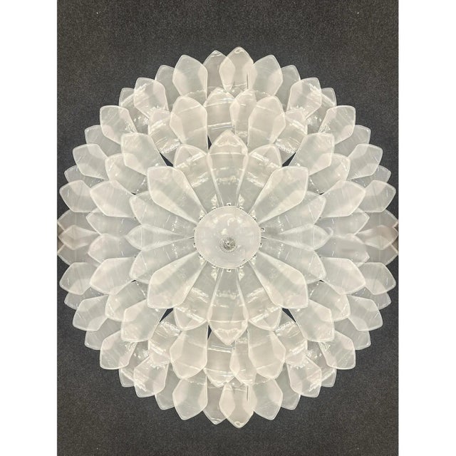 Contemporary Sanded Petals Murano Glass Flush Mount by Simoeng For Sale - Image 3 of 6