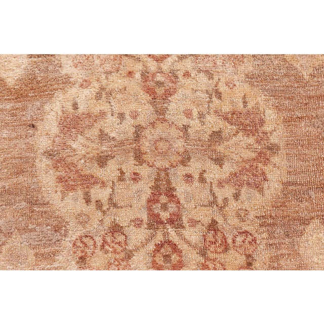 Authentic 1900s Persian Tabriz Handmade Brown Handmade Wool Rug For Sale In New York - Image 6 of 12