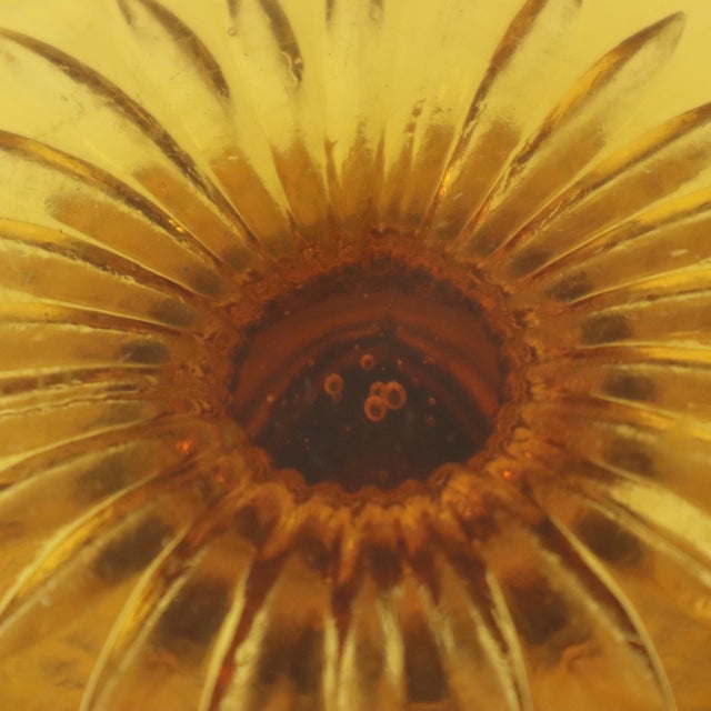 Art Deco Amber Cake Stand in Depression Glass For Sale - Image 9 of 16