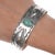 Native American 7" 1930's Navajo hand stamped silver whirling logs cuff bracelet with turquoise For Sale - Image 3 of 11