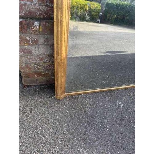 Large Antique Carved Wood and Gesso Gilt Overmantle Mirror, 1800s For Sale - Image 5 of 7