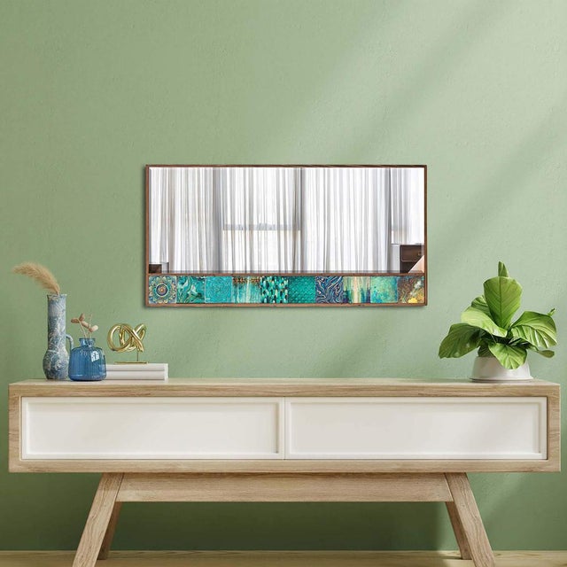 Farland Handmade Natural Wood Framed Wall Mirror For Sale - Image 3 of 5