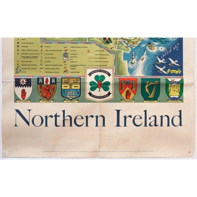 1955 Irish Travel Poster, Northern Ireland British Travel and Holidays Association For Sale - Image 10 of 10