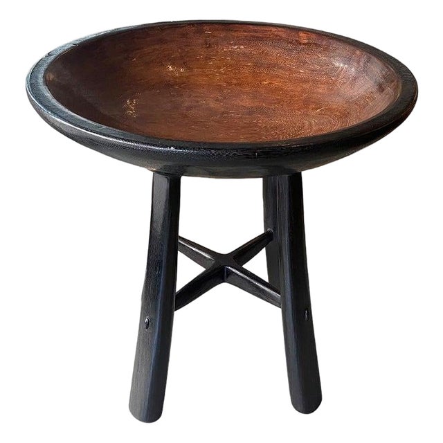 Andrianna Shamaris Mid Century Couture Two Tone Side Table For Sale