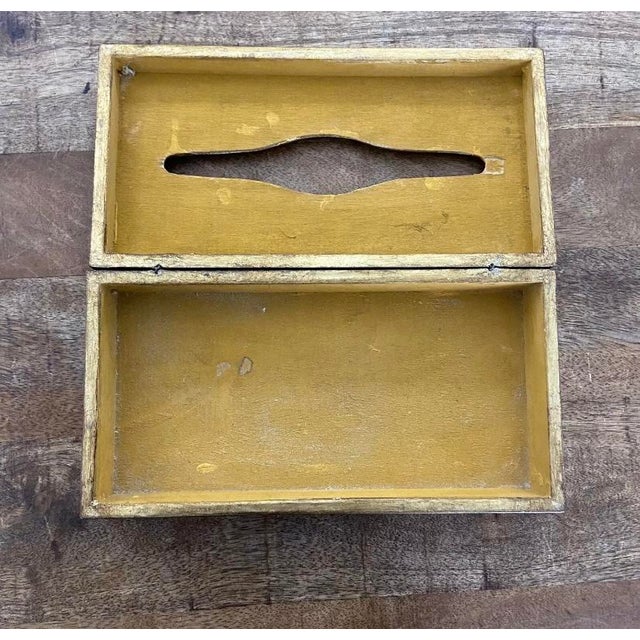 Italian Mid to Late Twentieth Century Italian Florentine Long Tissue Box Holder in Blush Pink and Gold For Sale - Image 3 of 8