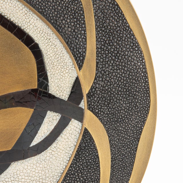 Modern Vase in Shagreen With Shell and Brass Details by Kifu Paris For Sale - Image 10 of 10