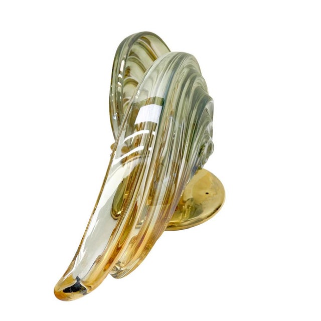 Large Italian Shell-Shaped Murano Glass Ceiling Lamp, 1970s For Sale - Image 9 of 18