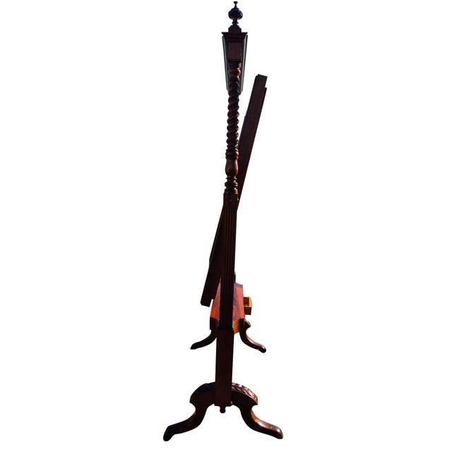 Antique Tilting Floor Mirror in Mahogany with Beveled Glass, 1870 For Sale - Image 10 of 18