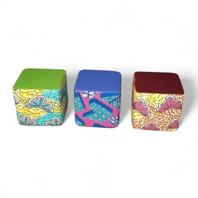 Dot Point Ottomans by Michiel van der Kley for Lande, Set of 3 For Sale - Image 3 of 18