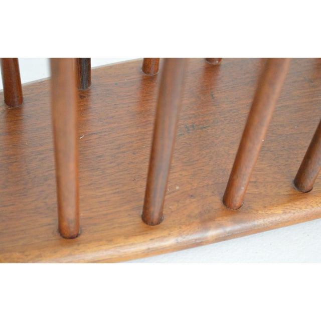 1970s 1970s Arthur Umanoff Style Walnut Wood Spindle Magazine Rack Holder For Sale - Image 5 of 5