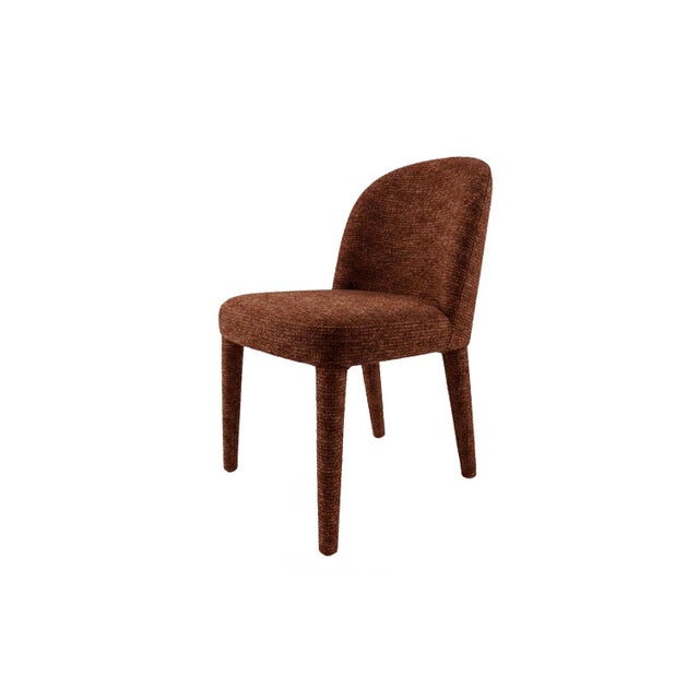 Dining Chair in Brown Chenille. Height 79 cm.Width 59 cm.Depth 57,5 cm.Seat height 46,5 cm. Handmade & Made to order in...