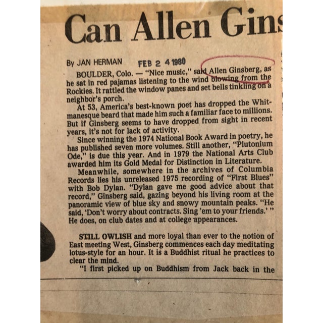 1980s Jan Herman, Original Vintage Silver Gelatin Photograph of Poet Allen Ginsberg in Yoga Pose, 1980 For Sale - Image 5 of 6