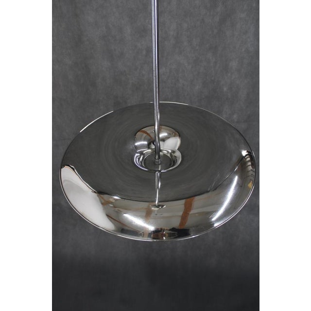 Bauhaus Chrome Plated Chandelier attributed to Anyz, Czechoslovakia, 1930s For Sale - Image 6 of 11