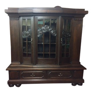 Antique Monumental Bookcase, Oak Bookcase Cabinet For Sale