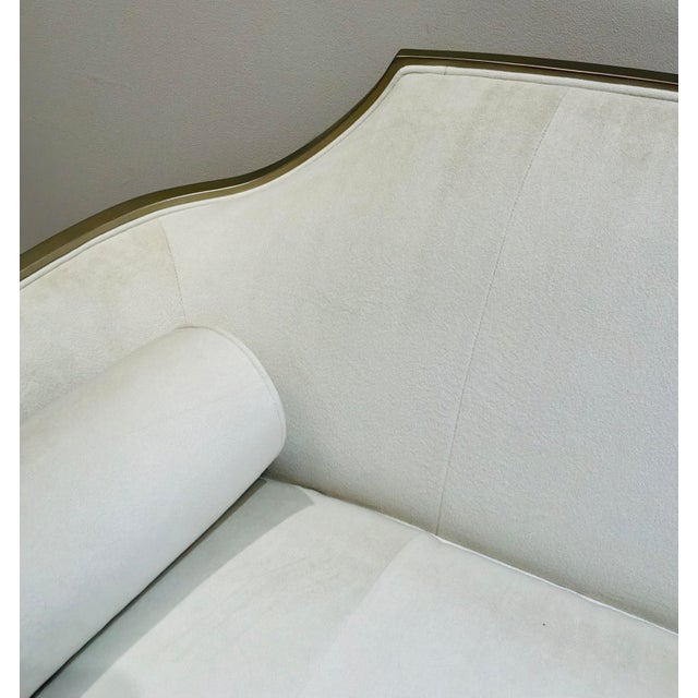 White Caracole Modern White Velvet the Cat’s Meow Sofa For Sale - Image 8 of 8