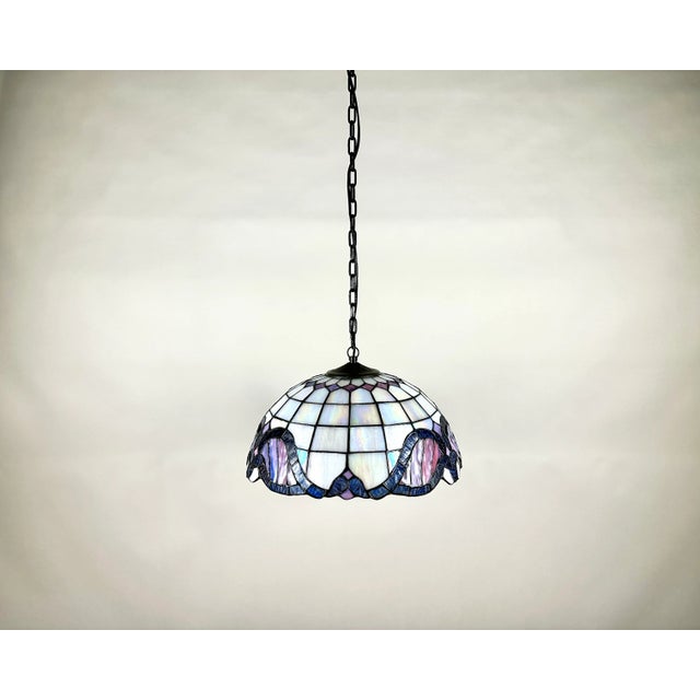 German Crafted Stained Glass Lamp, 1970 For Sale - Image 9 of 9