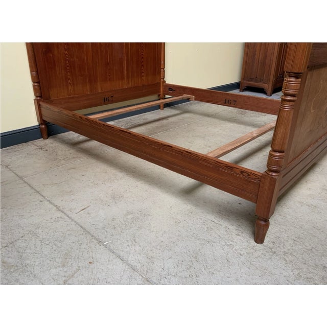 Wood Antique Art Nouveau Ornate Bed with Inlays, 1900 For Sale - Image 7 of 11