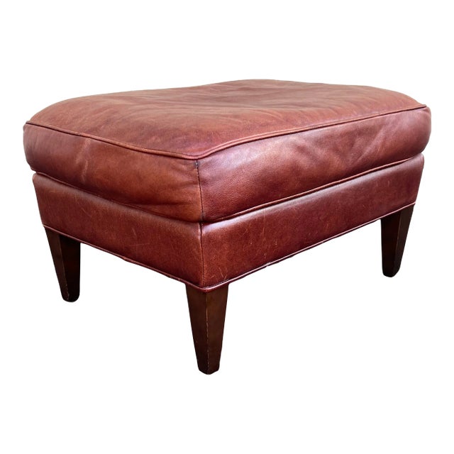 George Smith Run-Up Leather Ottoman For Sale