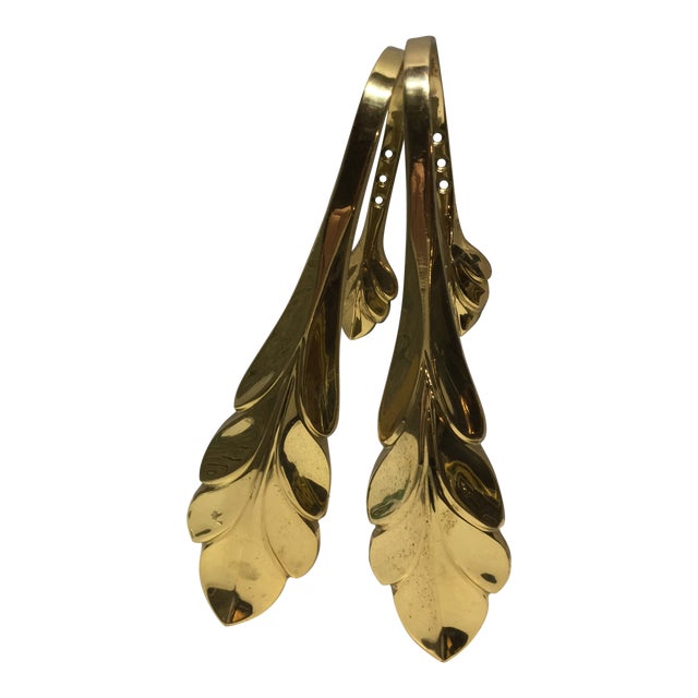 Mid Century Brass Leaf Curtain Tiebacks a Pair Chairish