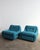 Mid-Century Modern 1970s Italian Tubular Lounge Chairs in Blue Bouclé — A Pair For Sale - Image 3 of 12