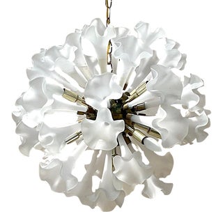 Vintage Late 20th Century Regency Murano Floral Sputnik Chandelier For Sale
