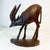 Burnt Umber 1970s Vintage Arts & Crafts Rustic Hand-Carved Walnut Gazelle Statue. For Sale - Image 8 of 11