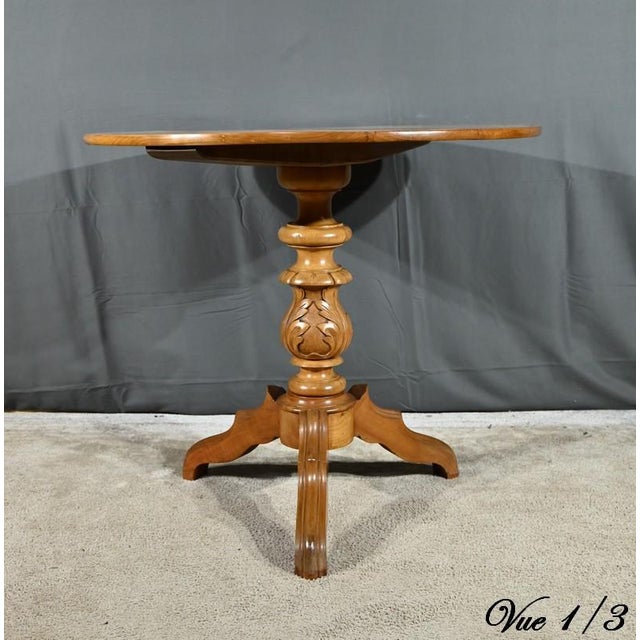 Cherry Wood Pedestal Table For Sale - Image 12 of 18