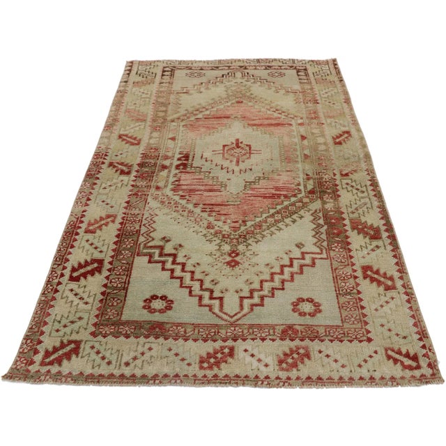 Tribal Vintage Turkish Oushak Rug - 03'03 X 05'06 For Sale - Image 3 of 9