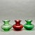 Mid 20th Century Vintage Anchor Hocking Squat Bud Vases With Ruffled Rims. Set of 3, 2 Green 1 Red For Sale - Image 5 of 8
