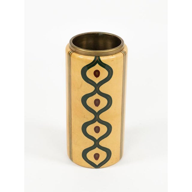 Mid-Century Goatskin and Brass Umbrella Stand by Aldo Tura, Italy, 1960s For Sale - Image 11 of 12