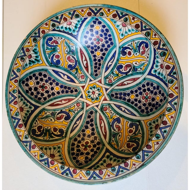 Authentic Mid-Century Moroccan Handmade Ceramic Decorative Bowl in ...