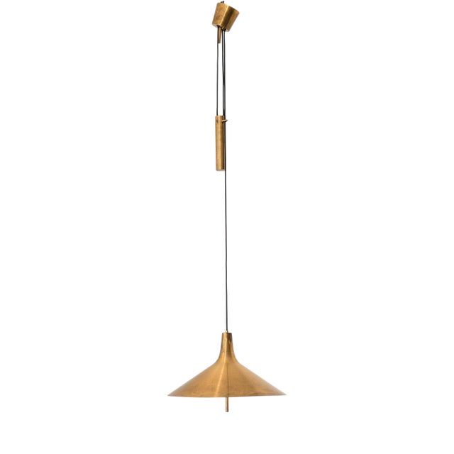 Scandinavian Modern Ceiling Lamp in Brass by Thomas Valentiner, 1960s For Sale