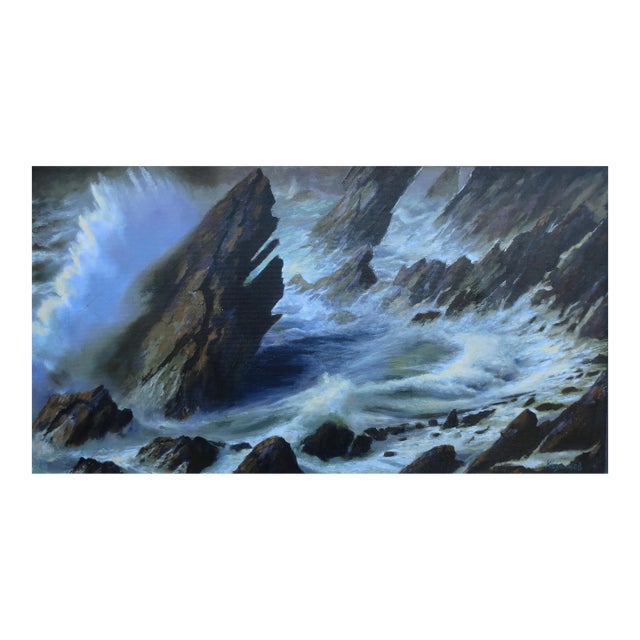 Seascape Oil Painting, Original Soviet Art by Kazantsev v. 42-79 For Sale
