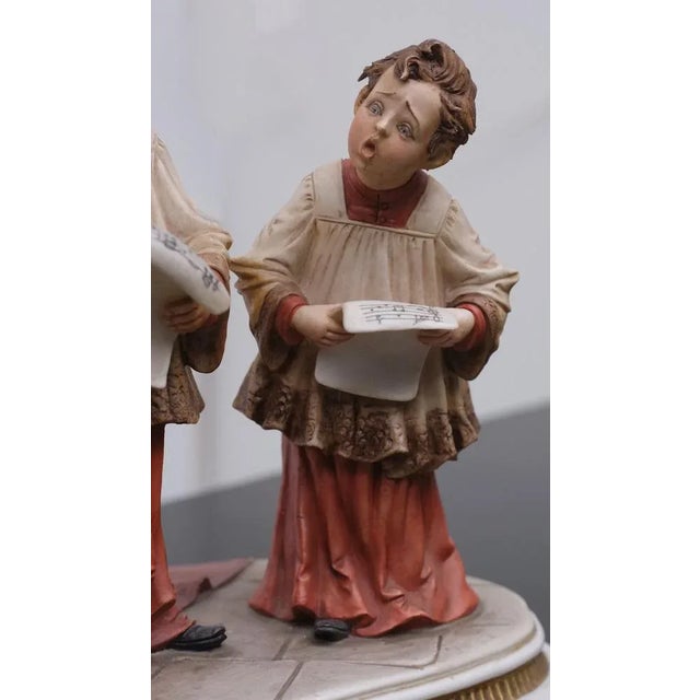 Large Capodimonte Porcelain The Choirboys Figure Group For Sale - Image 3 of 12