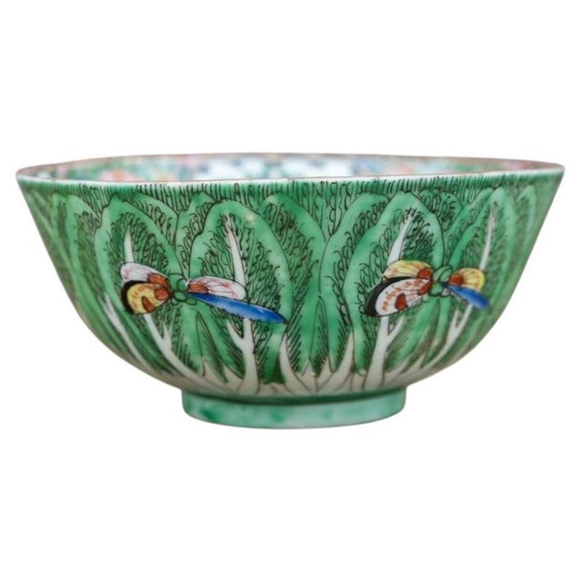 19th Century Late Qing Chinese Bok Choi Cabbage Porcelain Bowl For Sale - Image 6 of 6
